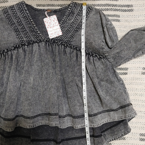 FREE People denim peplum top size XS - Picture 14 of 15